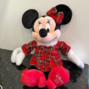 Disney Store Minnie Mouse Christmas 2011 Plush Doll Tartan Check. Size 1…